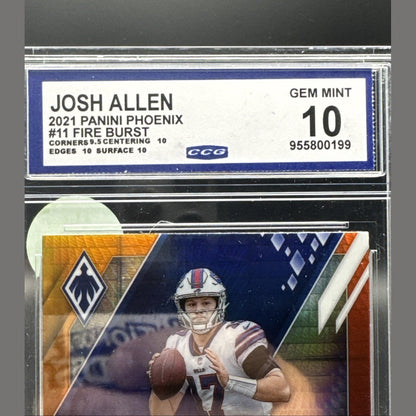 2021 Panini Phoenix #11 Josh Allen Fire Burst CCG G-MT 10