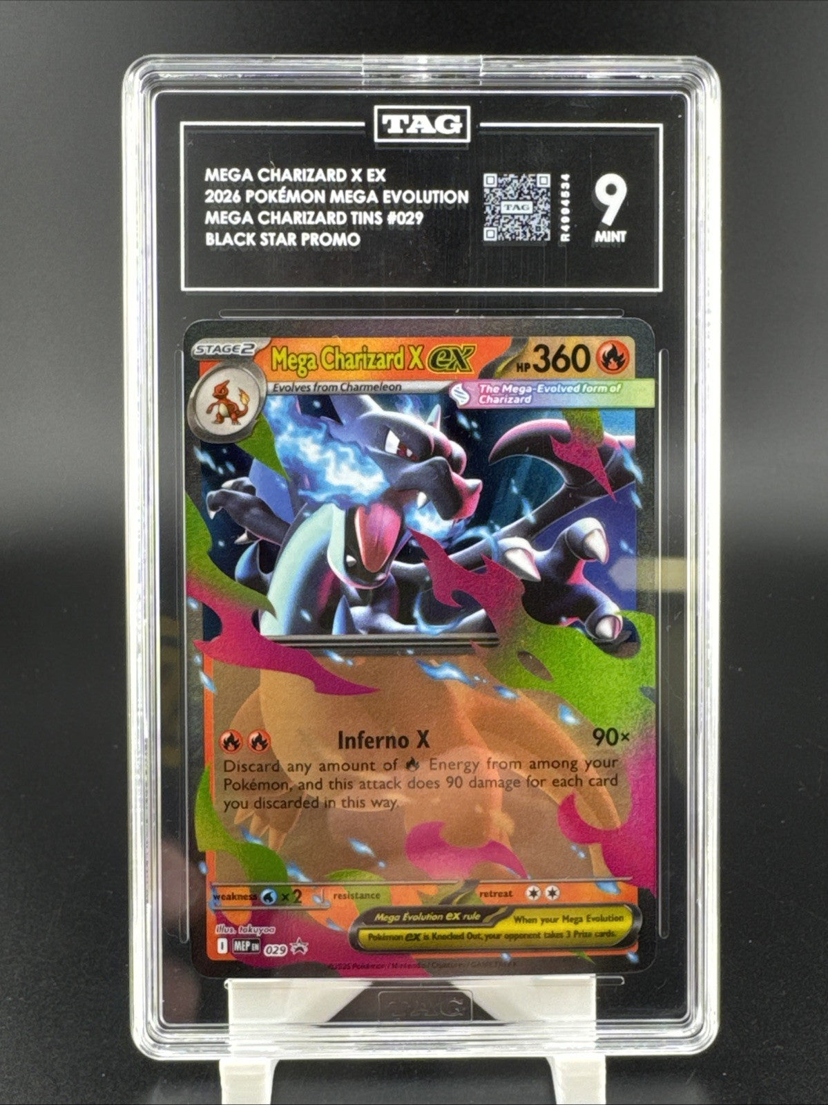 2026 Pokemon Mega Charizard X ex 029 Me: Mega Evolution Promo Holo TAG 9