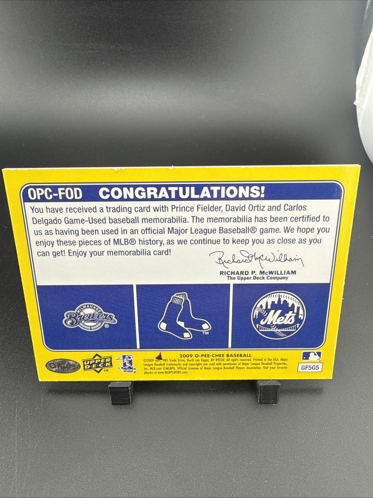 2009 O-Pee-Chee - Materials Prince Fielder, David Ortiz, Carlos Delgado
