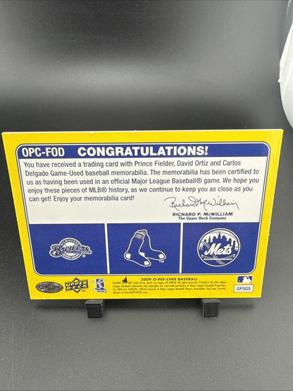 2009 O-Pee-Chee - Materials Prince Fielder, David Ortiz, Carlos Delgado