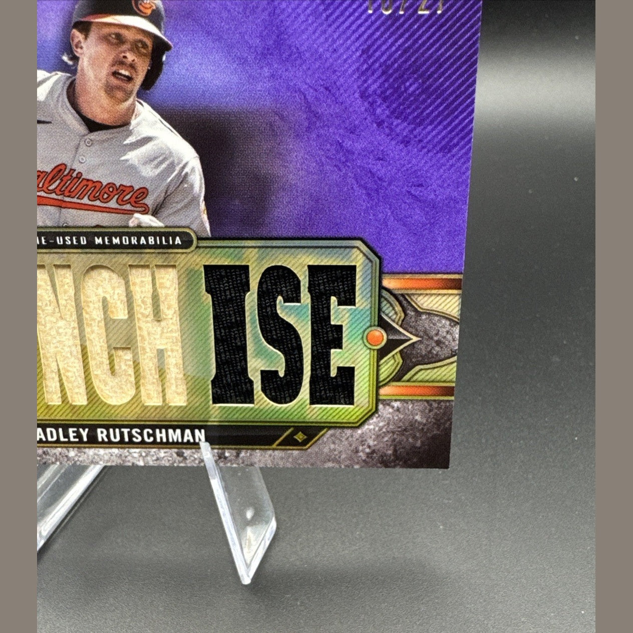 2024 Topps Triple Threads Relic Card Adley Rutschman /27 #TTR-MY1