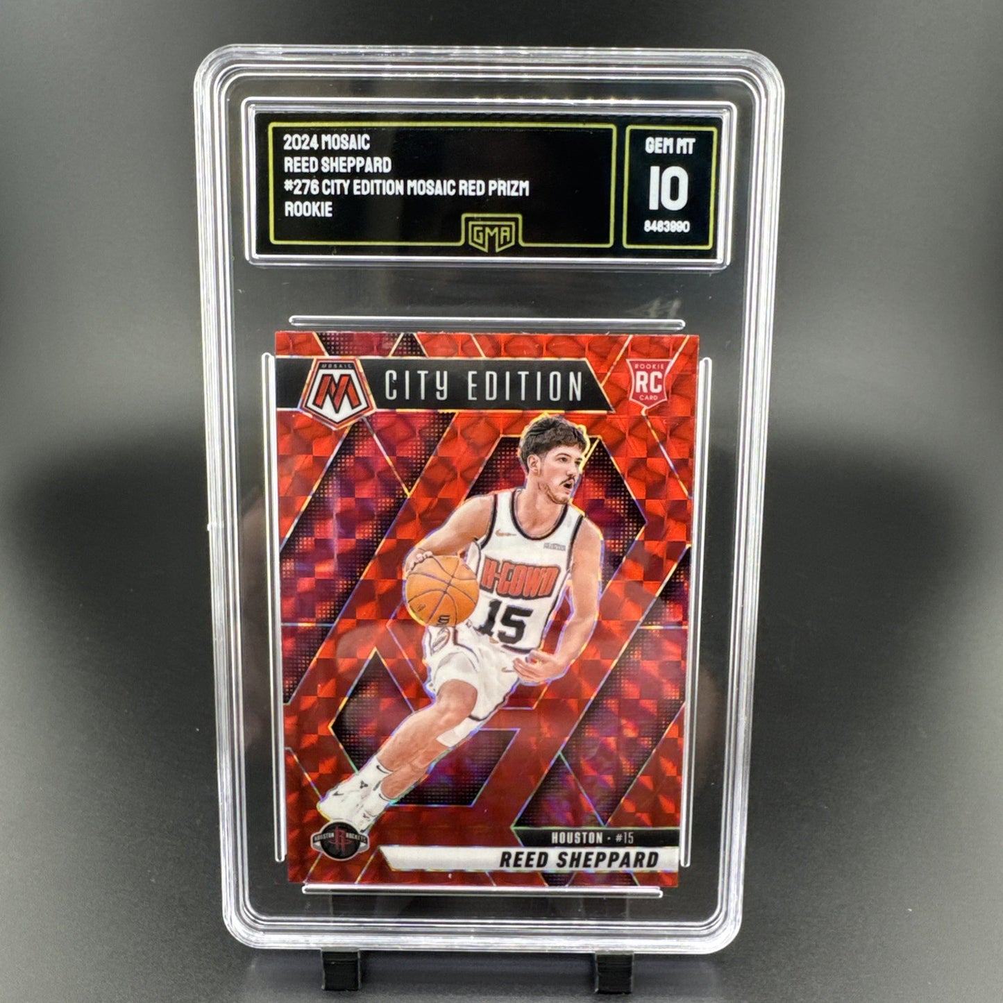 2024-25 Panini Mosaic Reed Sheppard  #276 City Edition Red Prizm RC GMA 10