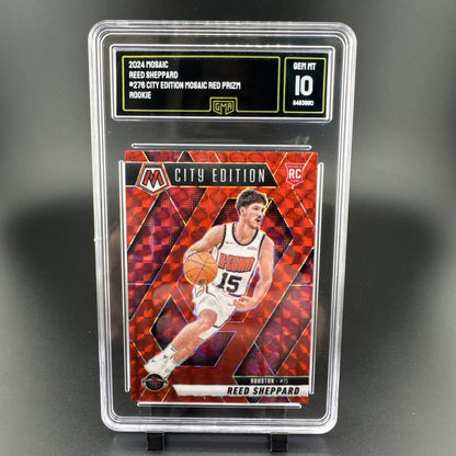 2024-25 Panini Mosaic Reed Sheppard  #276 City Edition Red Prizm RC GMA 10