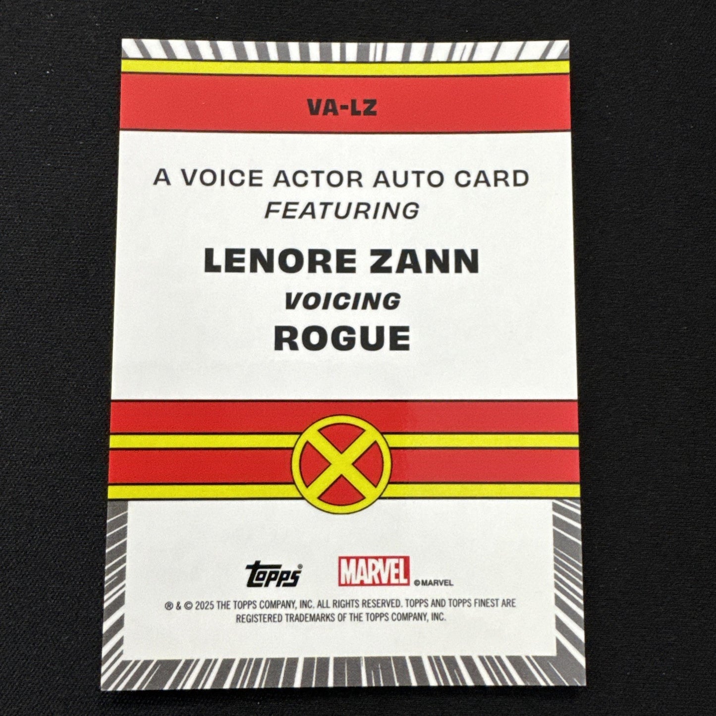 2025 Topps Finest Marvel X-Men '97 Voice Actor Lenore Zann #VA-LZ Rogue Auto