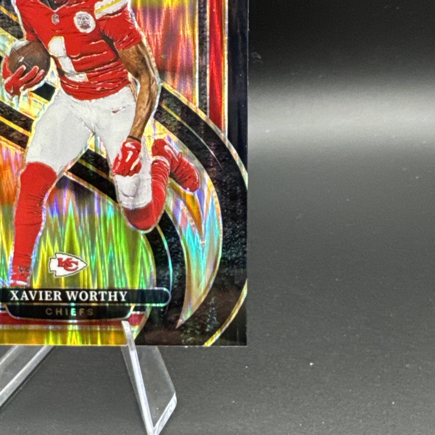 2024 Panini Select Premier Level Xavier Worthy #119 Black, Yellow & Red Shock