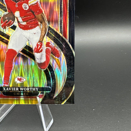 2024 Panini Select Premier Level Xavier Worthy #119 Black, Yellow & Red Shock