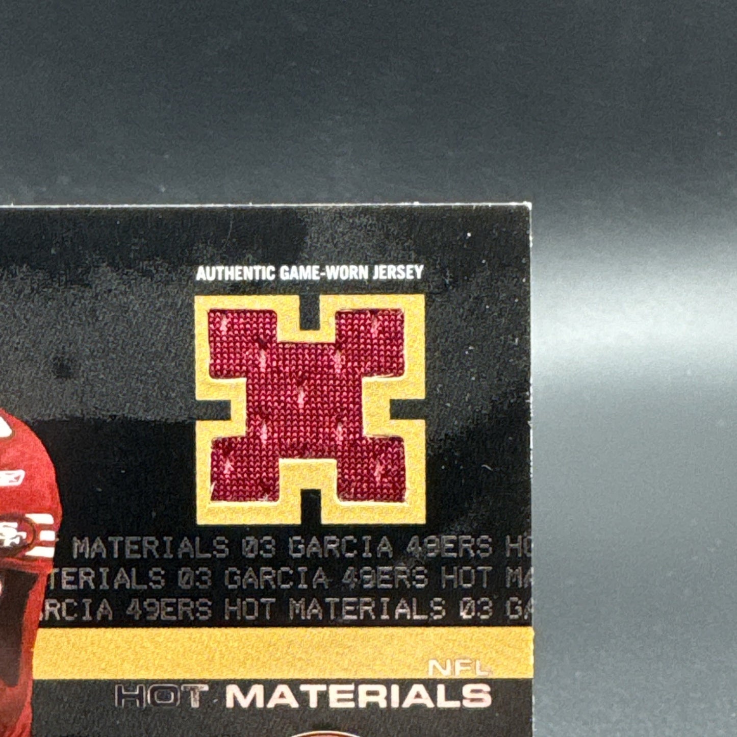 2003 Fleer Hot Prospects Hot Materials Red 93/150 Jeff Garcia #HM-JG