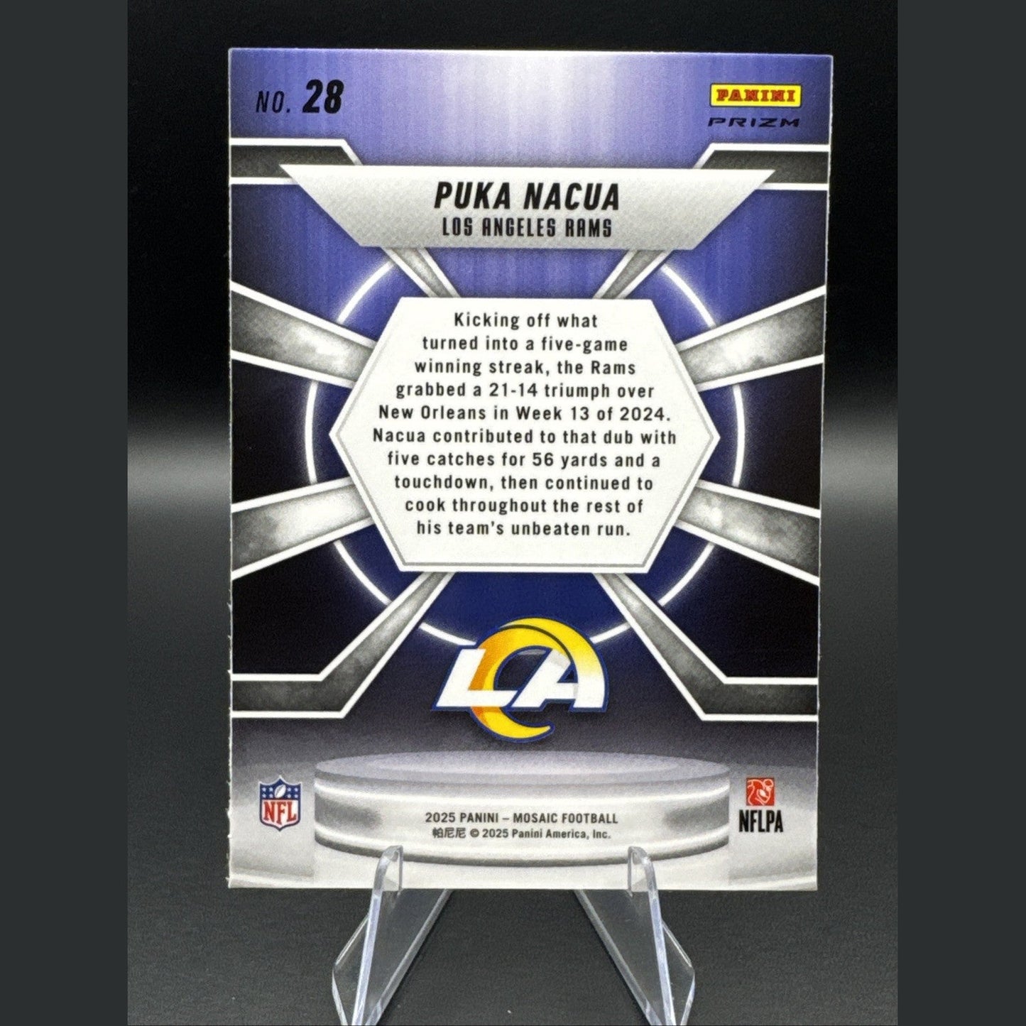 2025 Mosaic Center Stage Puka Nacua Prizm No.28 LA Rams