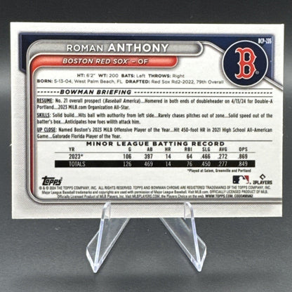 2024 Bowman Chrome ROMAN ANTHONY #BCP-235 PURPLE REFRACTOR #/250 Red Sox