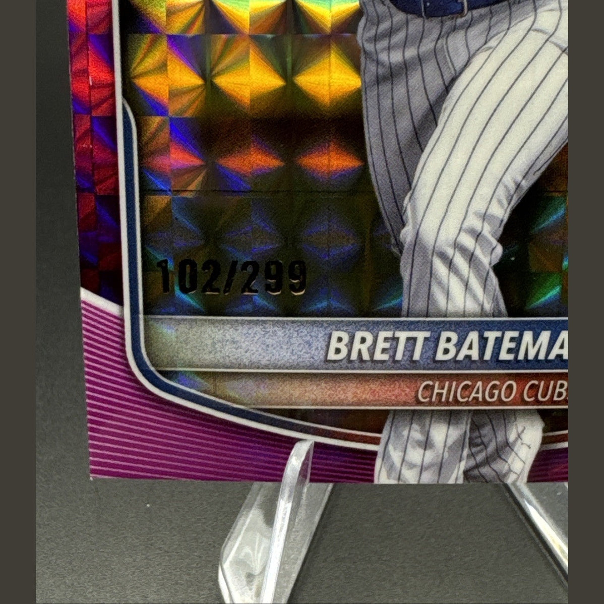 2025 Bowman Chrome #BCP-226 Brett Bateman 1st Fuchsia Geometric 102/299