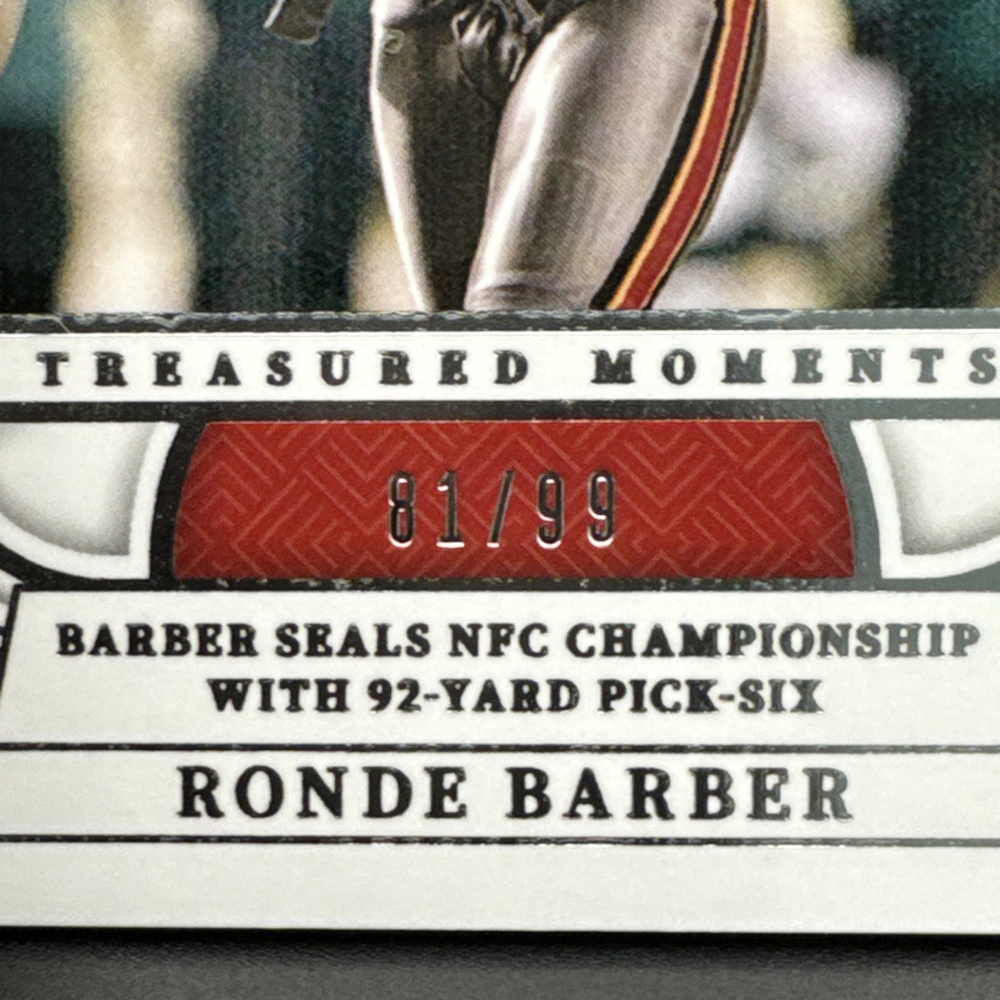 2024 Ronde Barber National Treasures Treasured Moments Holo Silver #TM-RB 81/99