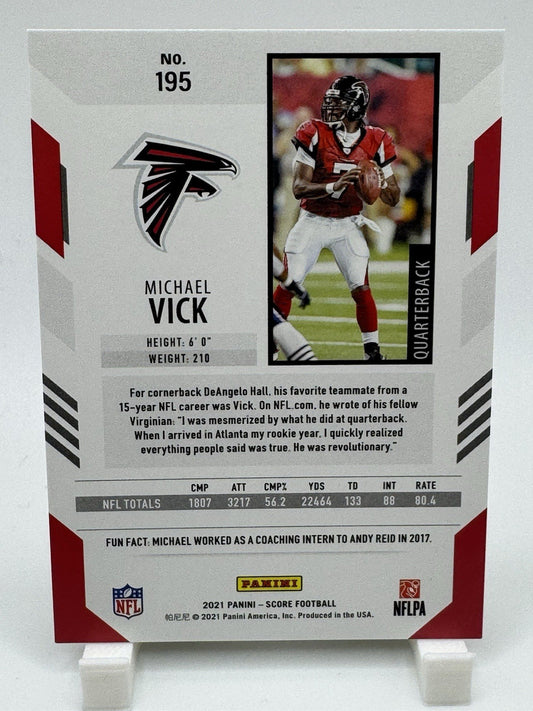 2021 Score Michael Vick NFL football card Gold Dots /225 #195 QB Falcons
