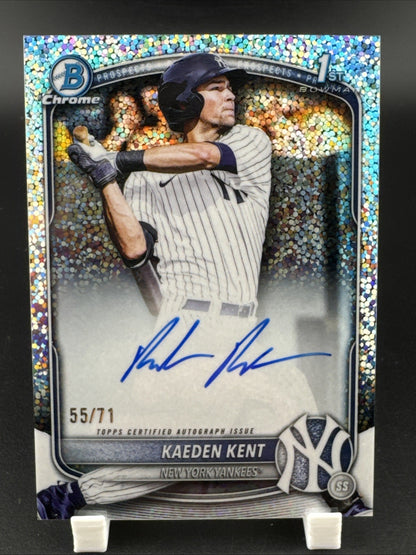 2025 Bowman Prospects Kaeden Kent Sparkle Refractor Auto 55/71