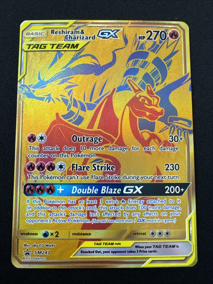 Pokémon Reshiram & Charizard GX SM247 Promo TAG TEAM Holo HP270