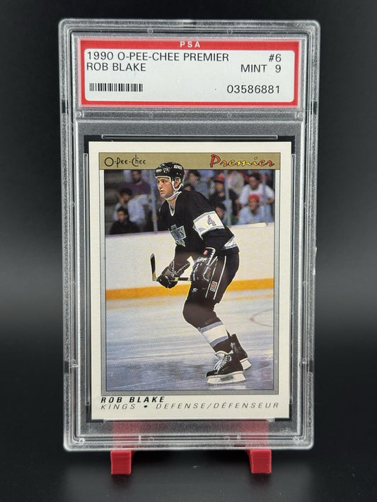 Rob Blake 1990-91 O Pee Chee OPC Premier RC Rookie #6 PSA 9 Mint