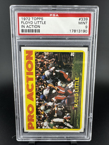 1972 Topps Floyd Little In Action #339 PSA 9