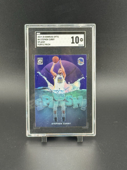 2019-20 Panini Donruss Optic Splash! Stephen Curry #4 Purple  SGC 10 Warriors