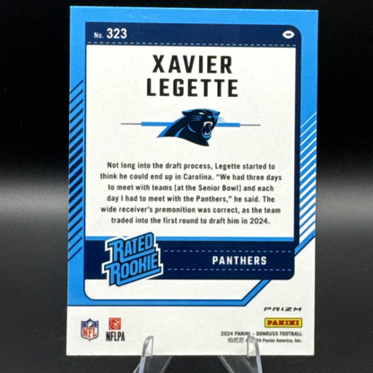 2024 Panini Donruss Rated Rookie Optic Preview Pink Prizm #323 Xavier Legette RC