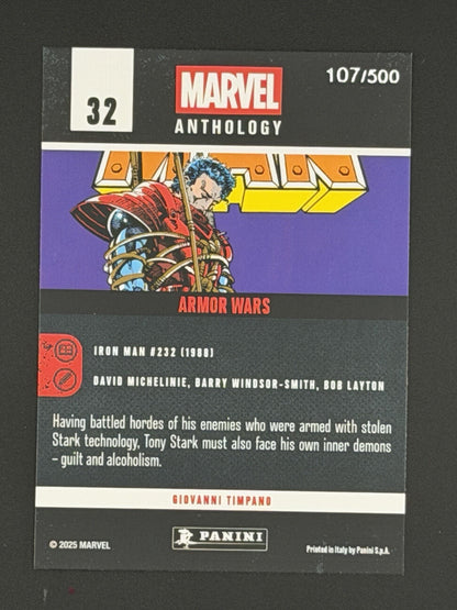 Iron man ARMOR WARS /500 Glitch Holo - Panini MARVEL ANTHOLOGY