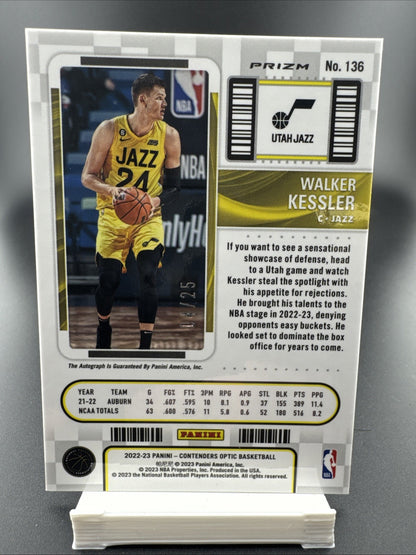 2022-23 Panini Contenders Walker Kessler Rookie Ticket On Card Auto #136 4/25
