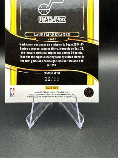 2024-25 Panini Select Lauri Markkanen #136 Premier Level White Prizm 36/99