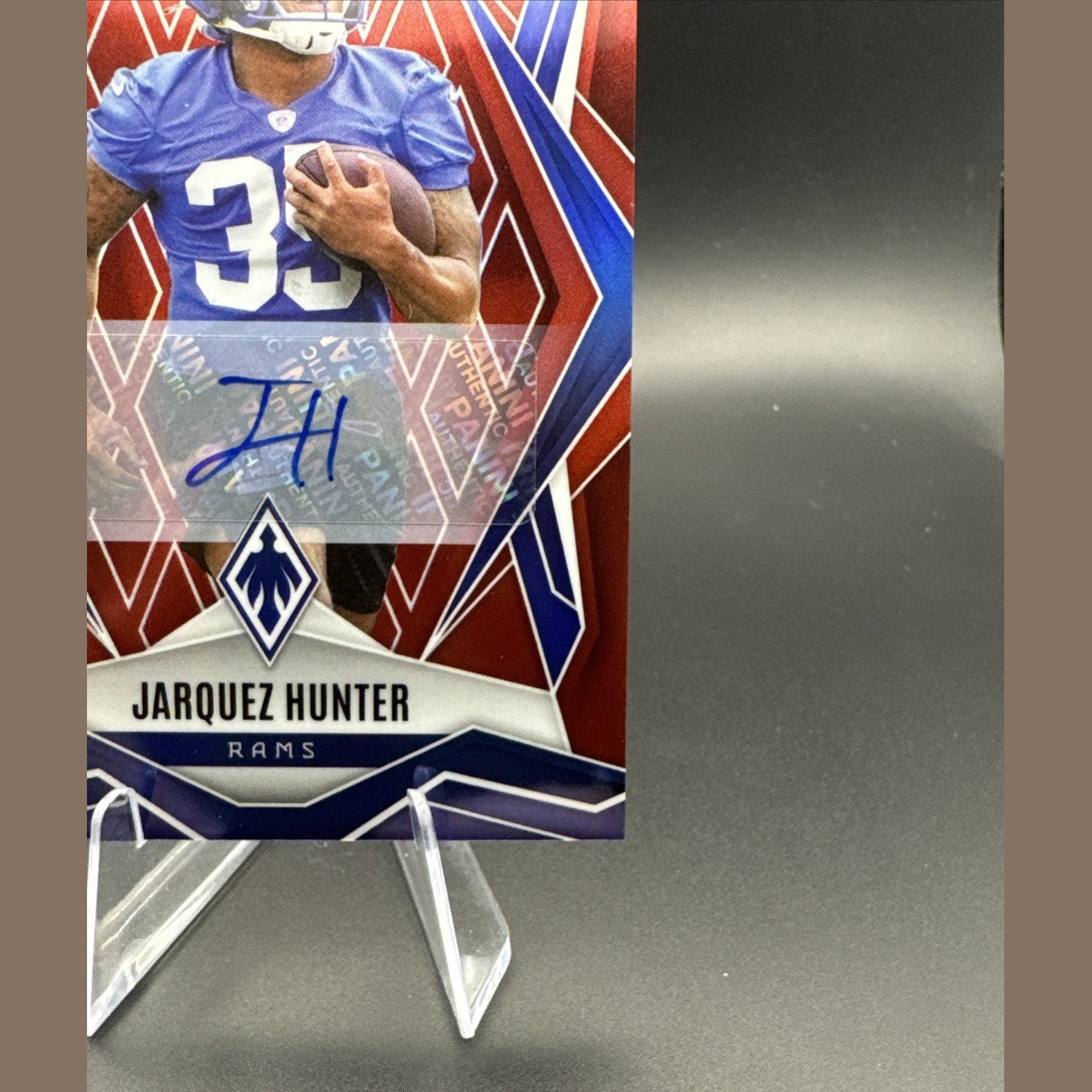 Jarquez Hunter 2025 Panini Phoenix Football RC Rookie Auto Red #232 48/99