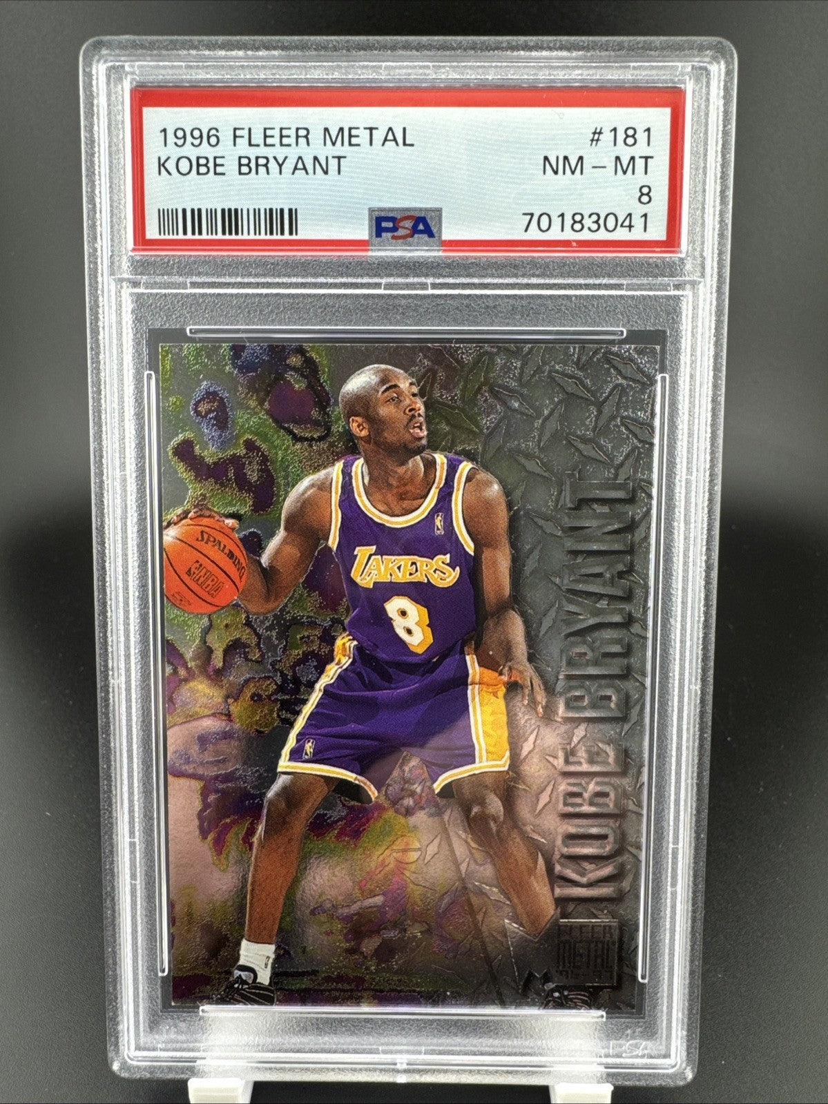 1996 Fleer Metal Kobe Bryant Rookie #181 PSA 8