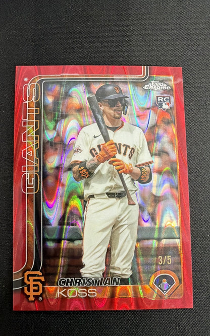 2025 Topps Chrome Update Series - Christian Koss #USC26 Red Refractor /5 (RC)