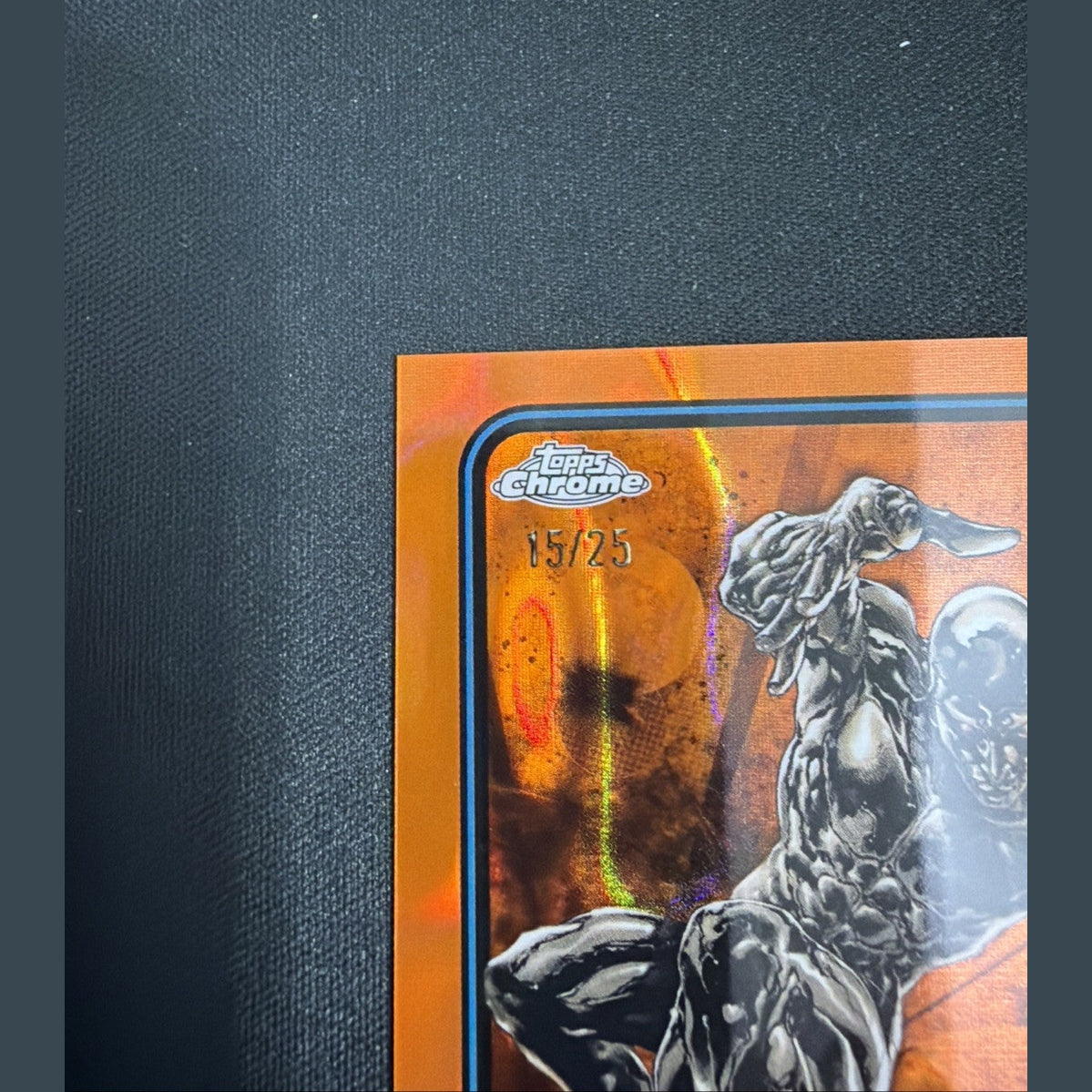 Marvel Topps Chrome 2025 Orange Refractor /25 Silver Surfer