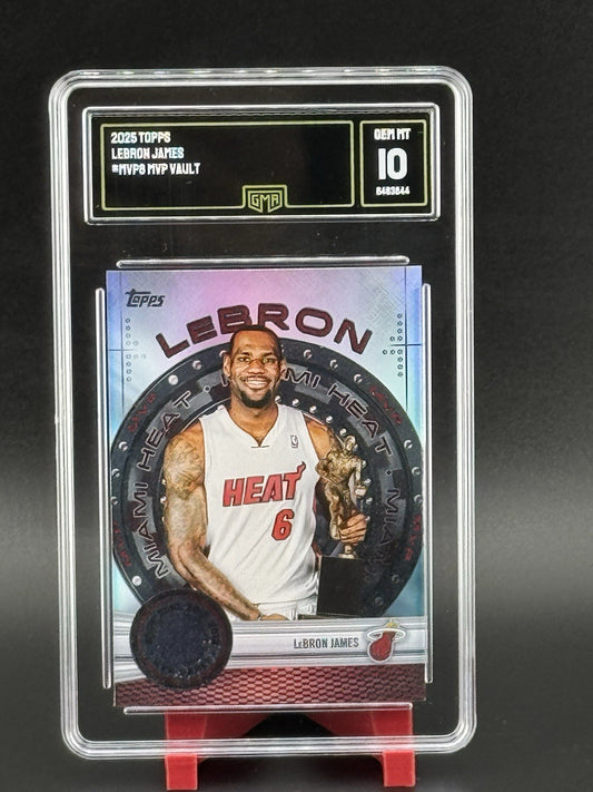 LeBron James 2025 Topps MVP Vault #MVP-8 Refractor Miami Heat GMA 10