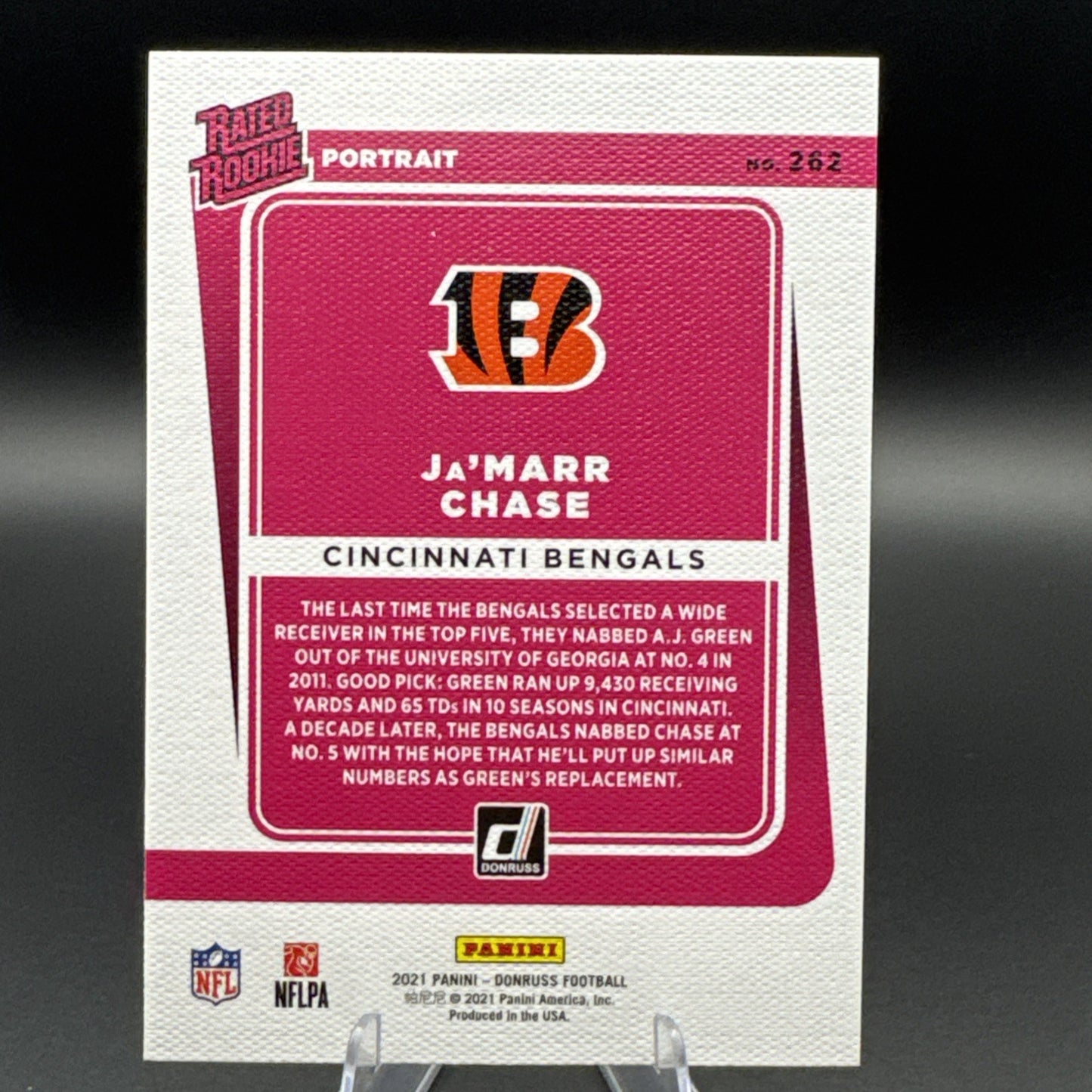 2021 Donruss Jamarr Chase Rated Rookie Canvas #262 Bengals