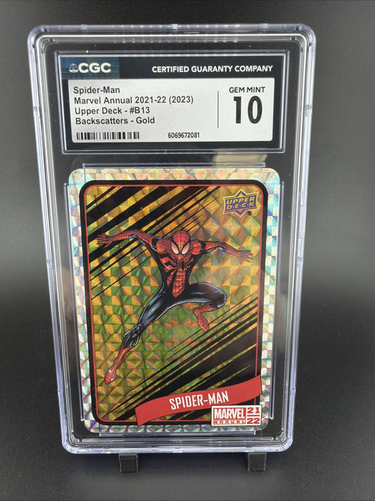 2023 UD MARVEL ANNUAL BACKSPLATTERS #B13 SPIDER-MAN CGC 10 GEM MINT