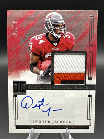Dexter Jackson- 2024 IMPECCABLE ELEGANCE RETIRED PATCH- On Card AUTO 41/75