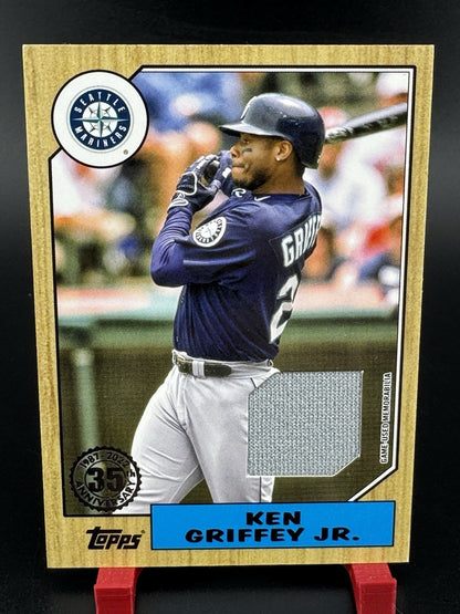 KEN GRIFFEY JR. 2022 Topps Series 1 Baseball 1987 Retro Game Used JERSEY Relic
