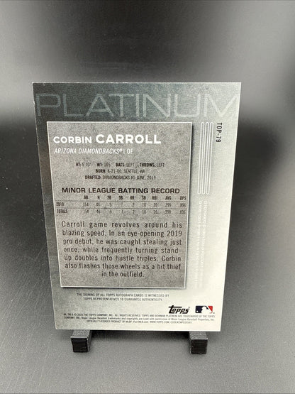 2020 Bowman Platinum Corbin Carroll Purple RC Auto #TOP-79 188/199