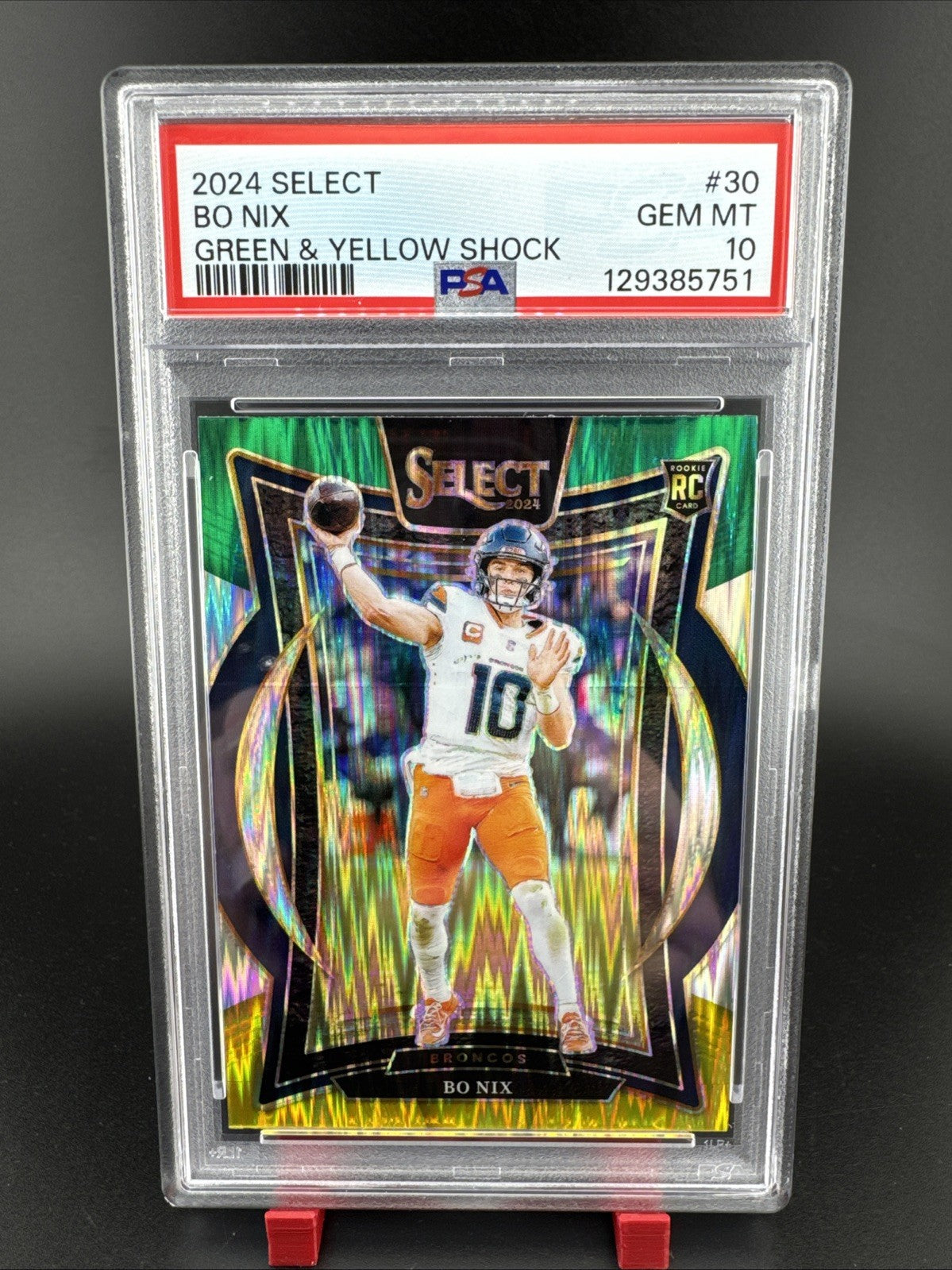 2024 Select No Nix Green & Yellow Shock #30 PSA 10