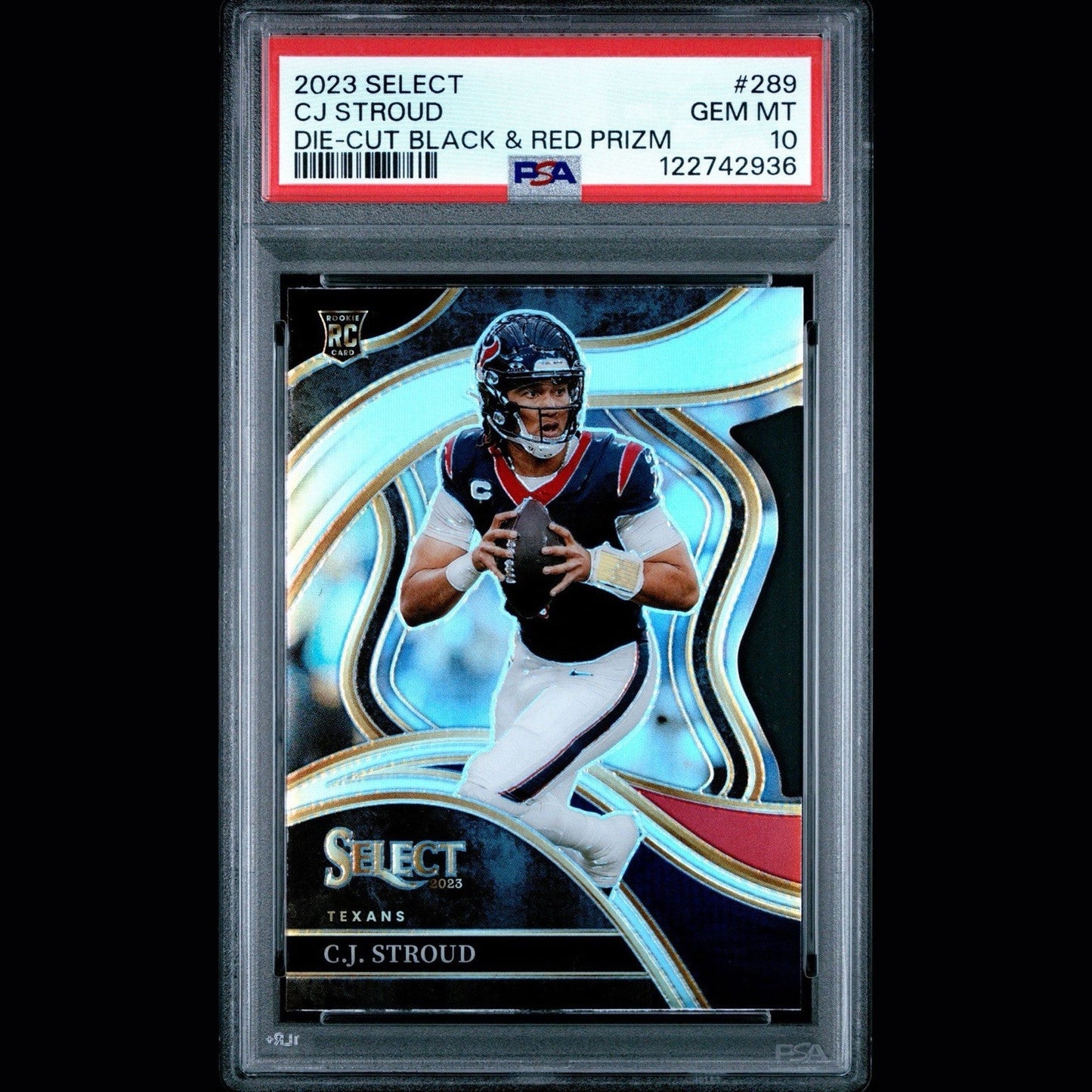 2023 PANINI SELECT DIE-CUT BLACK & RED PRIZM #289 CJ STROUD PSA 10