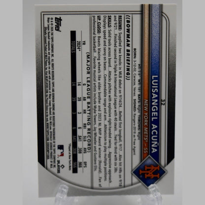 2025 Bowman Chrome Luisangel Acuna #32 RC Mets