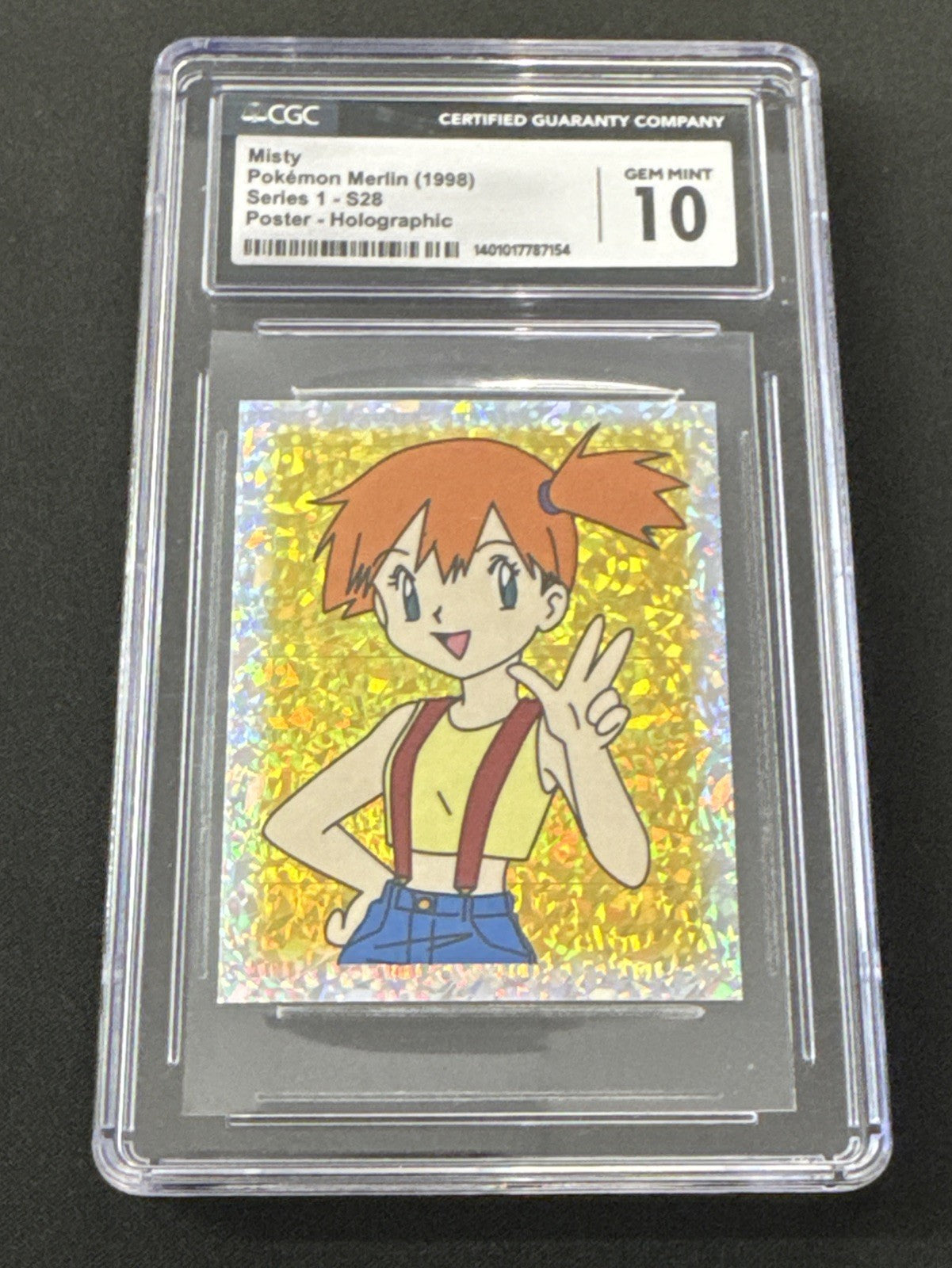1998 Pokemon Merlin Sticker Series 1 Misty CGC 10 U.K. #S28 Poster Holographic