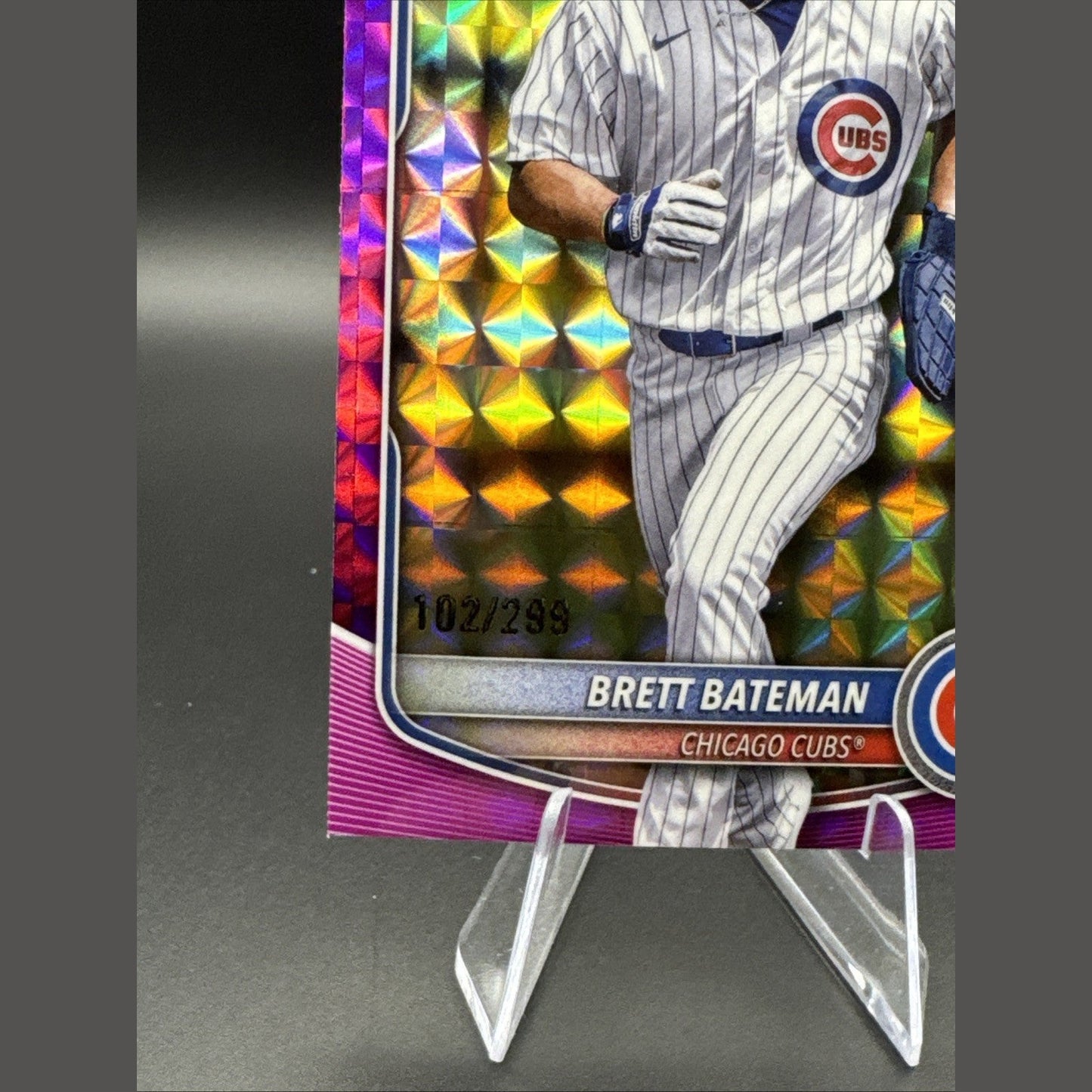 2025 Bowman Chrome #BCP-226 Brett Bateman 1st Fuchsia Geometric 102/299