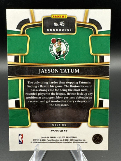 2023-24 Panini Select - Concourse Jayson Tatum #45 Red Cracked Ice Prizm