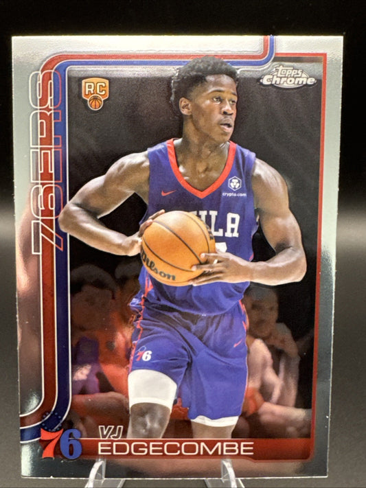 2025-26 Topps Chrome Basketball VJ Edgecombe Rookie Card #253 RC 76ers