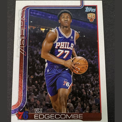 VJ Edgecombe 2025-26 Topps Rookie Card #203 Topps Flagship RC 76ers RC