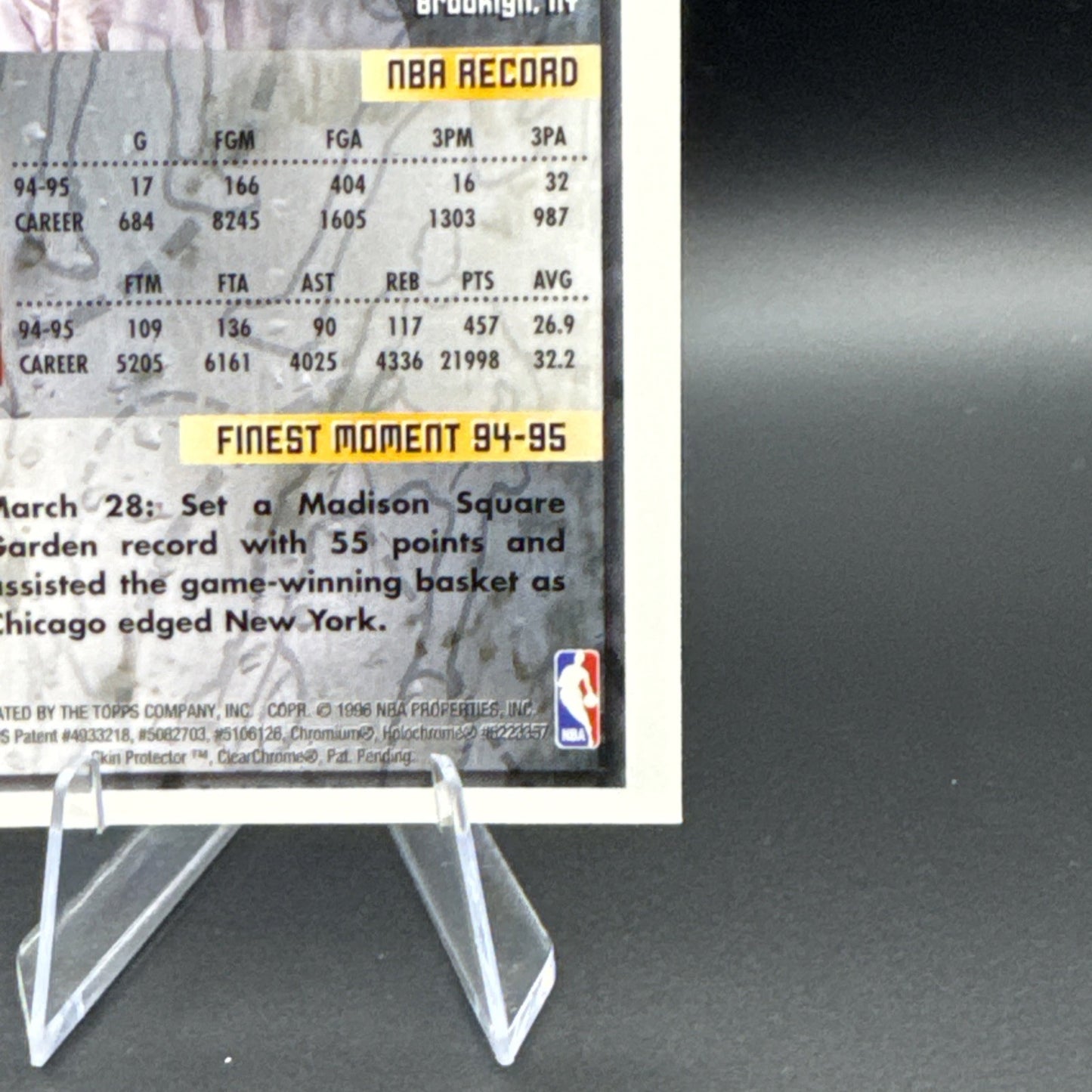 1996 Topps Finest - Michael Jordan #229 With Coating