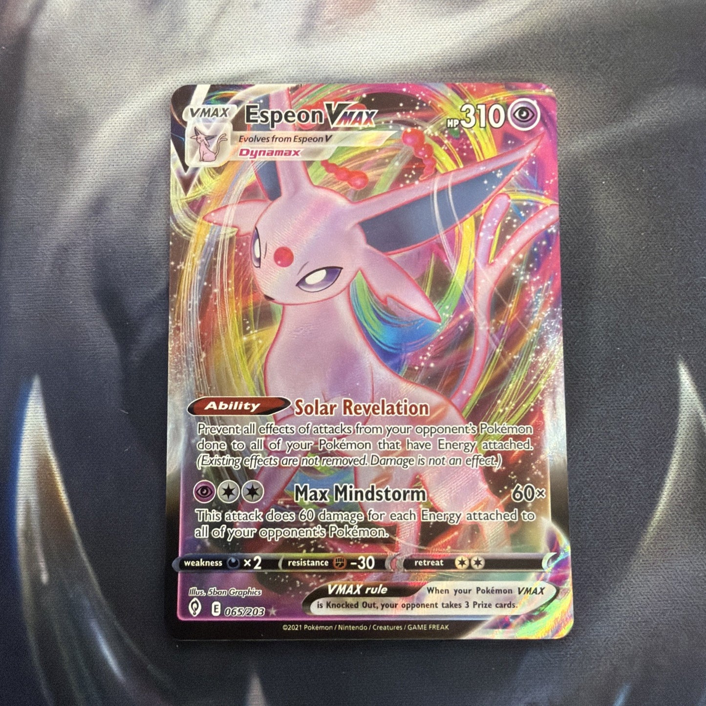Espeon VMAX 065/203 SWSH07: Evolving Skies Ultra Rare Holo 310 HP Pokémon TCG