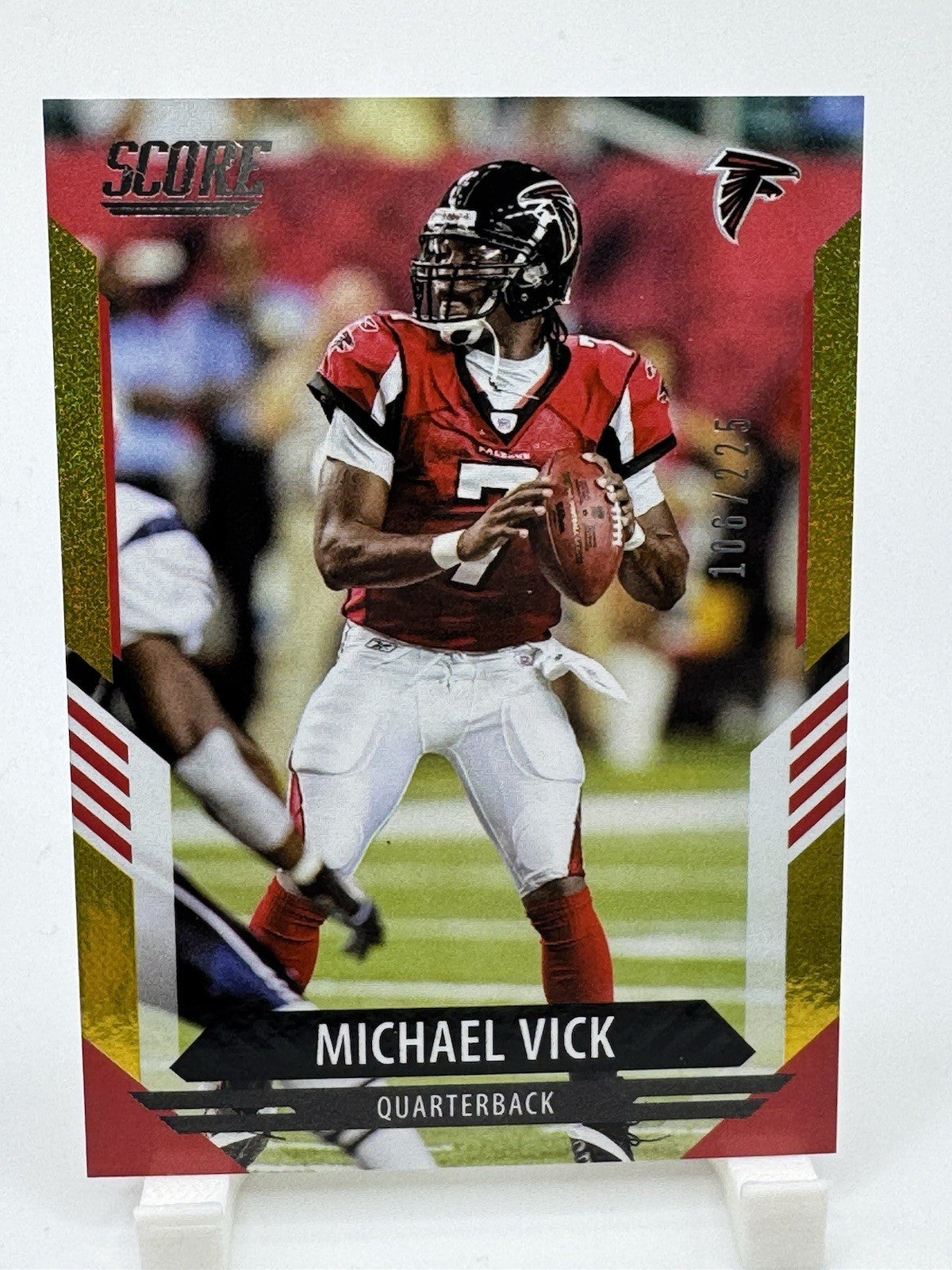 2021 Score Michael Vick NFL football card Gold Dots /225 #195 QB Falcons