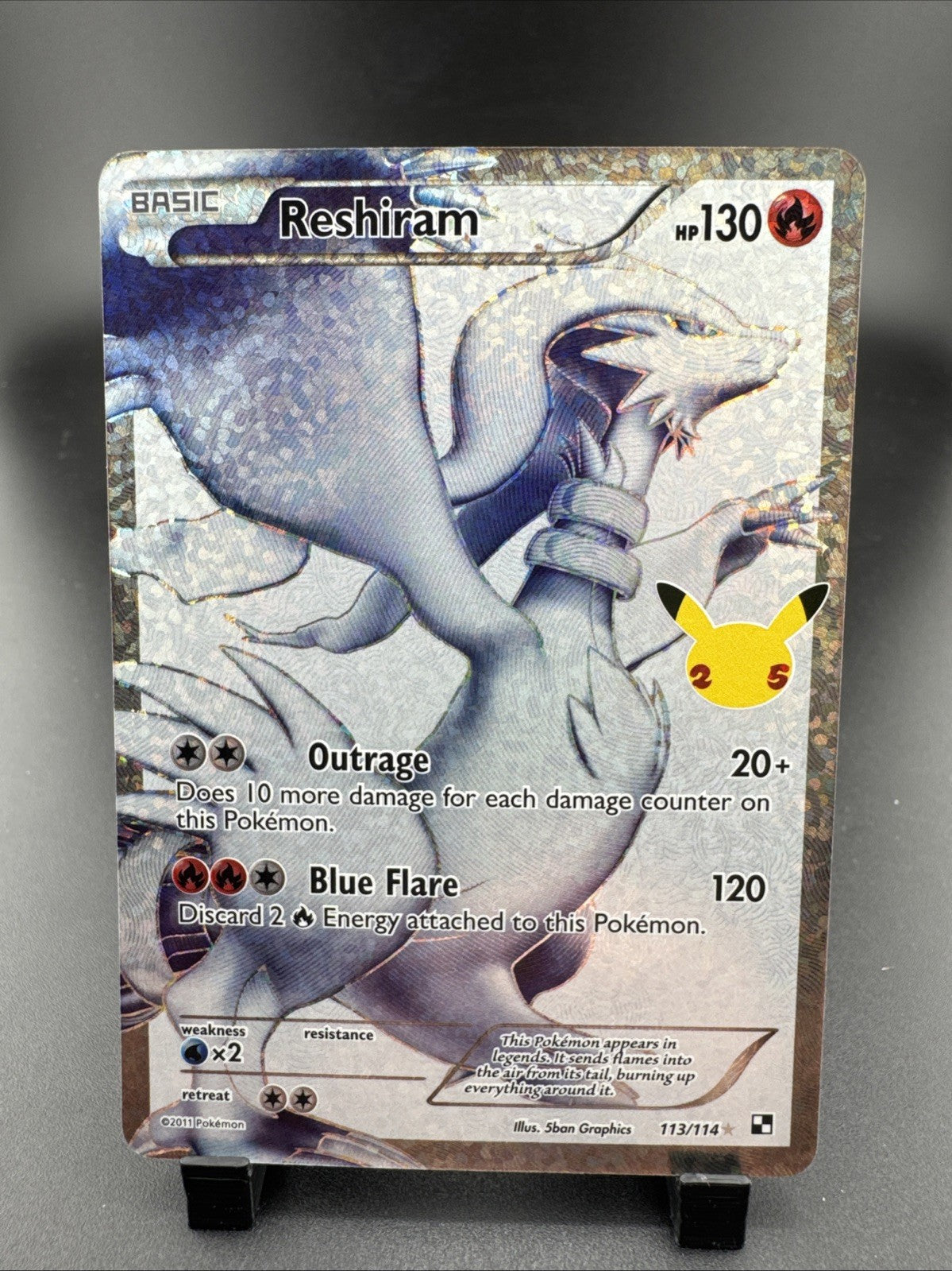 Reshiram 113/114 Celebrations: Classic Collection Holo - Near Mint NM/MT Pokemon