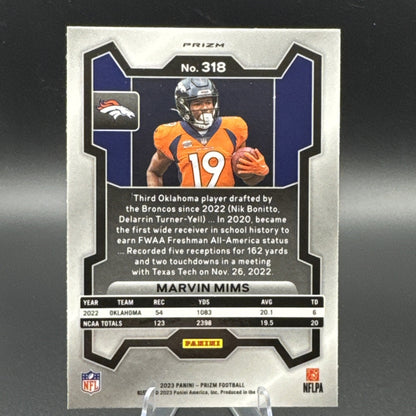 2023 Panini Prizm - Rookie Marvin Mims #318 No Huddle Prizm (RC)