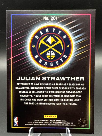 Recon Basketball 2023-24 Julian Strawther Rookie #201 RC Denver Nuggets