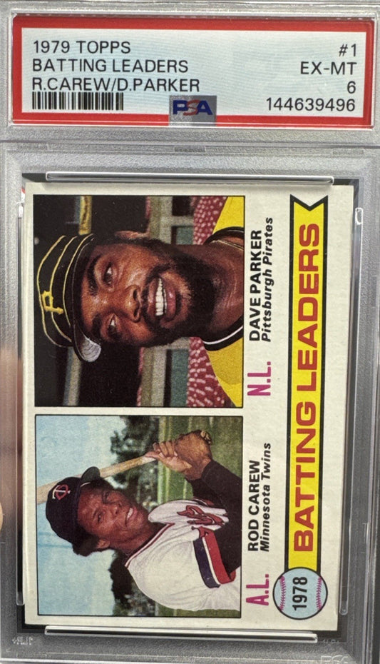 1979 Topps Batting Leaders Rod Carew & Dave Parker PSA 6